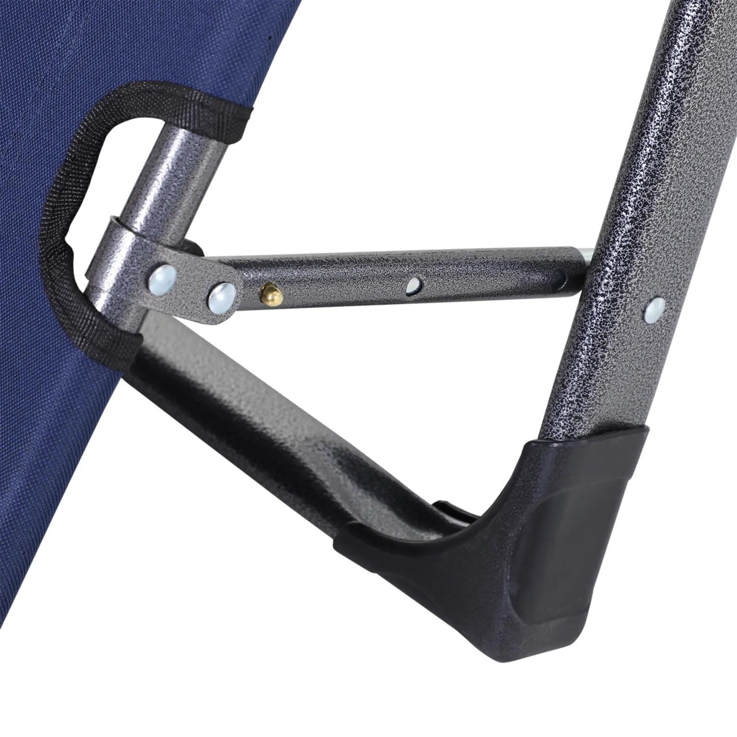 Demi Bonn Chaise Lounge Chair for Patio, Oxford Fabric Metal Frame Outdoor Pool Sun Lounger Chair 120°/180°, for Beach, Patio, Lawn, Deck, Navy