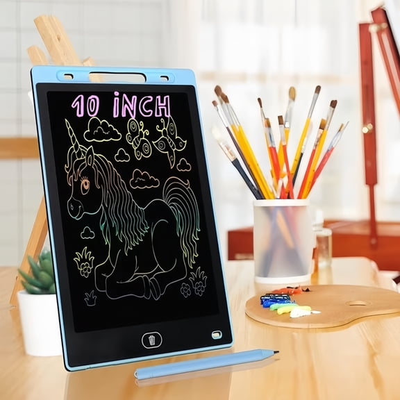 10 inch LCD Drawing Tablet,Homlyo LCD Writing Tablet, Electronic Digital Writing &Colorful Screen Doodle Board Gift for Kids and Adults at Home,School and Office (Blue)