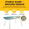 thumbnail image 4 of Summer Coastal Table Cloths for 8 Foot Rectangle Tables, Ocean Beach Starfish Blue Beige Patio Waterproof Elastic Fitted Tablecloths, Washable Rectangular Table Cover for Camping, 4 of 8