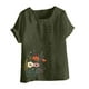 thumbnail image 4 of Vestidos Casuales Para Mujer, Blusas De Mujer De Moda Blusa informal de lino con cuello redondo, manga corta y botones para mujer, 4 of 4