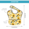 thumbnail image 4 of Susaid Striped Sunflower Daisy Print Bibs for Babies Toddlers Adjustable Waterproof Free Soft Durable Bibs for eating with Large Pocket Food Catcher, 4 of 8