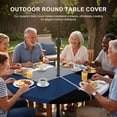thumbnail image 3 of Round Outdoor Tablecloth with Umbrella Hole and Zipper, Navy Blue Black Grey Tablecloth with Elastic Waterproof, Modern Irregular Geometric Abstract Patio Table Covers for 36" - 44" Pool Tables, 3 of 9