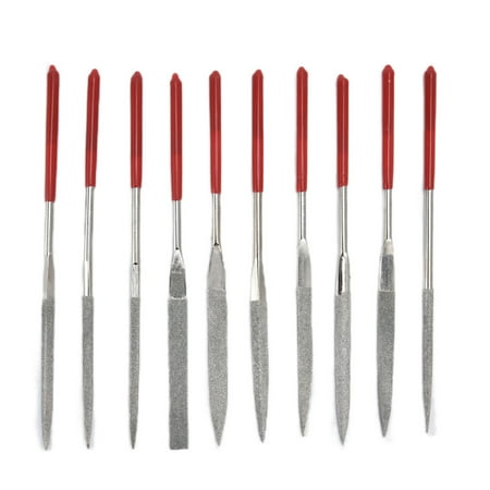 

10Pcs Needle File Set Hardened Sturdy Durable Comfortable Handle Convenient Jewelry Files5x180mm