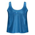 thumbnail image 5 of CFLVAEK Sequin Tank Tops for Women Cropped Round Neck Evening Party Blouse Sparkly Sleeveless Night Club Shirts 70s Glitter Disco Tops Blue M, 5 of 6