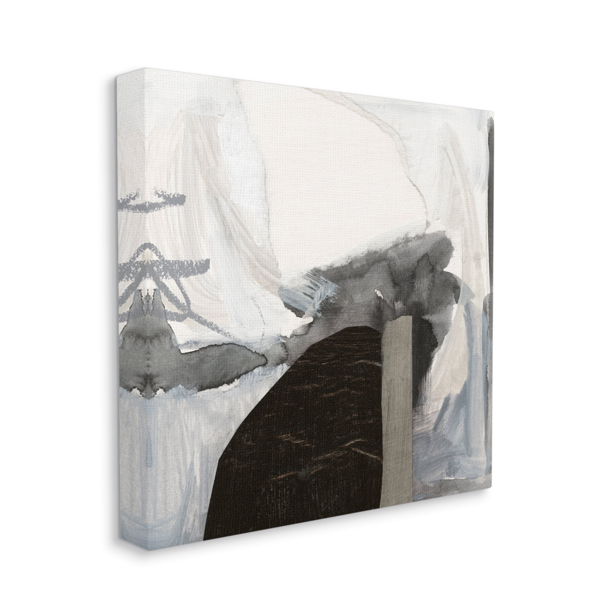 Stupell Industries Curved Black Forms Scribbled Shapes Abstract Painting Painting Gallery Wrapped Canvas Print Wall Art, Design by Victoria Barnes