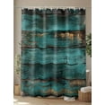 thumbnail image 4 of Fsddascl Teal Brown Vintage Wood Shower Curtain Set - 48" x 72" Washable Bathtub Curtain with 12 Hooks, Abstract Retro Shabby Plank Waterproof Fabric Stall Shower Curtains for Bathroom/Bathtub, 4 of 6