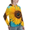 thumbnail image 6 of Honeii Golden Sunflower in Blue Pattern Womens Oversized Hoodies Long Sleeve Sweatshirts Pullover Fall Outfits with Pocket-X-Large, 6 of 7