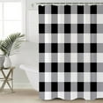thumbnail image 2 of Hokiten Shower Curtain, Vintage Farmhouse Fabric Shower Curtains for Bathroom, Black and White Checkered Bath Curtain Waterproof Bathtub Curtains with 12 Hooks, Long 72" x 84", 2 of 7
