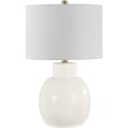 thumbnail image 2 of Lighting Collection Modern Cream 24-inch Bedroom Living Room Home Office Desk Nightstand Table Lamp (LED Bulb Included), 2 of 4