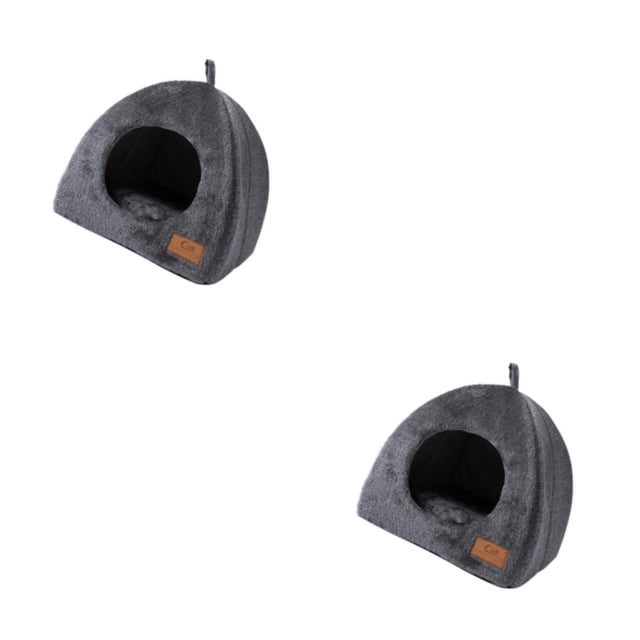 Methold Cama acolchada ultrasuave y portátil para conejos, cachorros y gatitos, suministros para mascotas, cojín Gris oscuro METRO 2Conjunto