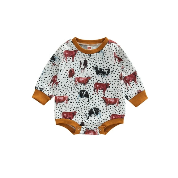 Bagilaanoe Newborn Baby Girl Boy Casual Rompers Print Long Sleeve Bodysuits 6M 12M 18M 24M Infant Casual One Piece Short Jumpsuit