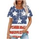 thumbnail image 1 of Fiudx Tops para Mujer Top Estampado con Cuello Redondo y Manga Corta Informal para Mujer a La Moda, 1 of 5