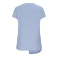 thumbnail image 4 of Wycnly Womens Tops Dressy Casual Plus Size Fashion Lightweight Irregular Slit Hem Tunic Tees Shirts Summer Short Sleeve Crewneck Tops Solid Blouse Light Blue XXXL, 4 of 7