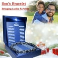 thumbnail image 2 of To My Son Bracelet From Dad Son Gifts From Mom Graduation Birthday Christmas Father's Day Gifts Message Card＆LED Gift Box, 2 of 6