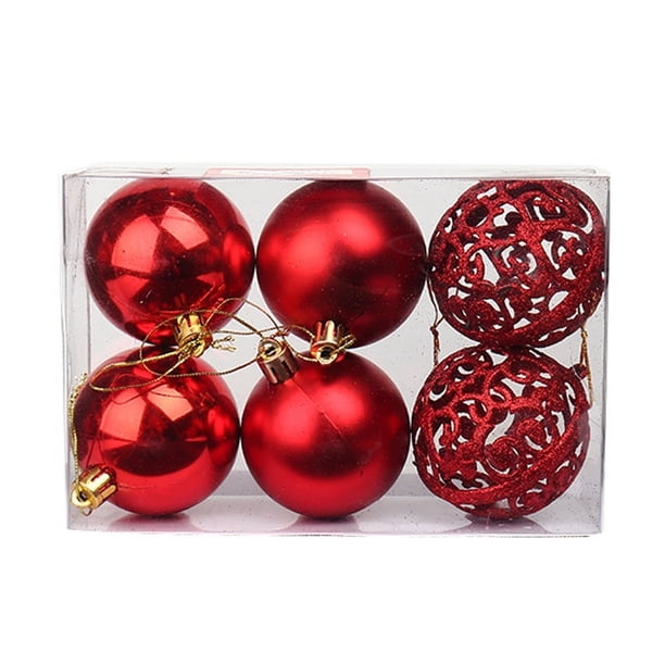 Adornos navideños Bola navideña 6CM8CM Colgante Luz navideña Bola hueca de plástico Suministros