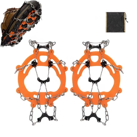 Ice Cleats for Shoes and Boots, Lightweight Crampons Anti-Slip Traction Snow Grips for Walking, Winter Commute Outdoor Winter Hiking Climbing Snow Spikes, Hiking Outdoor Winter Use for Men Women