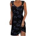 thumbnail image 2 of Sevevn Women's Casual Versatile Printed Round Neck Casual Sleeveless Suspender Dress Black Womens T-shirt, 2 of 5