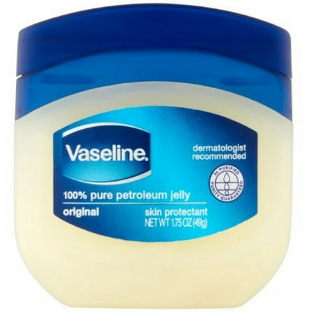 Vaseline 100% Pure Petroleum Jelly Original Skin Protectant, 1.75 OZ Travel Size - (Pack of 3)