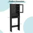 thumbnail image 2 of Over The Toilet Storage Cabinet, Bathroom above The Toilet Rack, Bathroom Adjustable Shelf Organizer with Open Bottom Bar and Anti-Tip Device, Black, 2 of 7