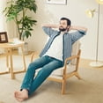thumbnail image 6 of UBesGoo Modern Arm Chair Linen Fabric Upholstered Comfy Reading Accent Chair with Solid Wood Frame Beige and Oak, 6 of 8