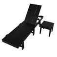 thumbnail image 2 of 2 Piece Modern Poly Reclining Chaise Lounge With Wheels, Black, 2 of 4