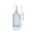 thumbnail image 4 of Unique Bargains 1 Pc Cylinder Argyle Soap Dispenser 13.53oz Blue Silver Tone, 4 of 6