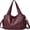 Burgundy, variant on Vintage Chic Large Capacity PU Leather Shoulder Bag for Women - Stylish Slouchy Hobo Purse