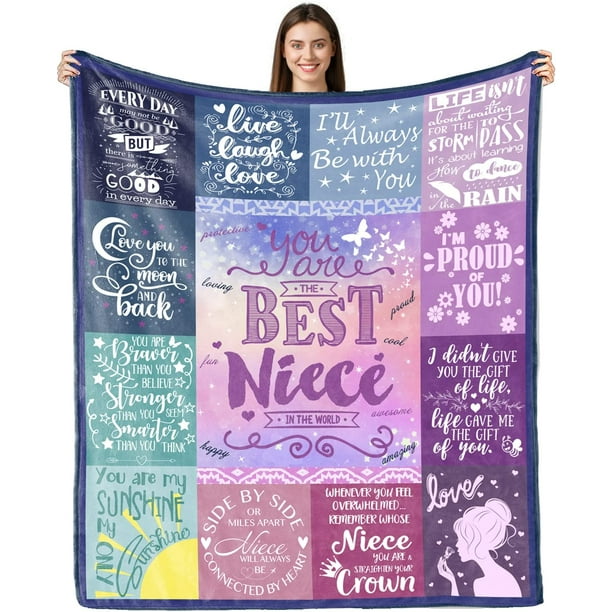 LHSHID Niece Gifts from Auntie Gifts for Niece Blanket Birthday Gift for Niece from Aunt Gift for Niece from Aunt Uncle Niece Graduation Gift Ideas Ultra Soft Flannel Throw Blanket 60"x80"