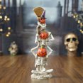 thumbnail image 4 of Halloween Pumpkin Skeleton Statues, Smiling Pumpkin Figurines for Home Decor, Spooky Resin Tabletop Centerpiece, Unique Halloween Decorations for Indoor Party Display, 4 of 7