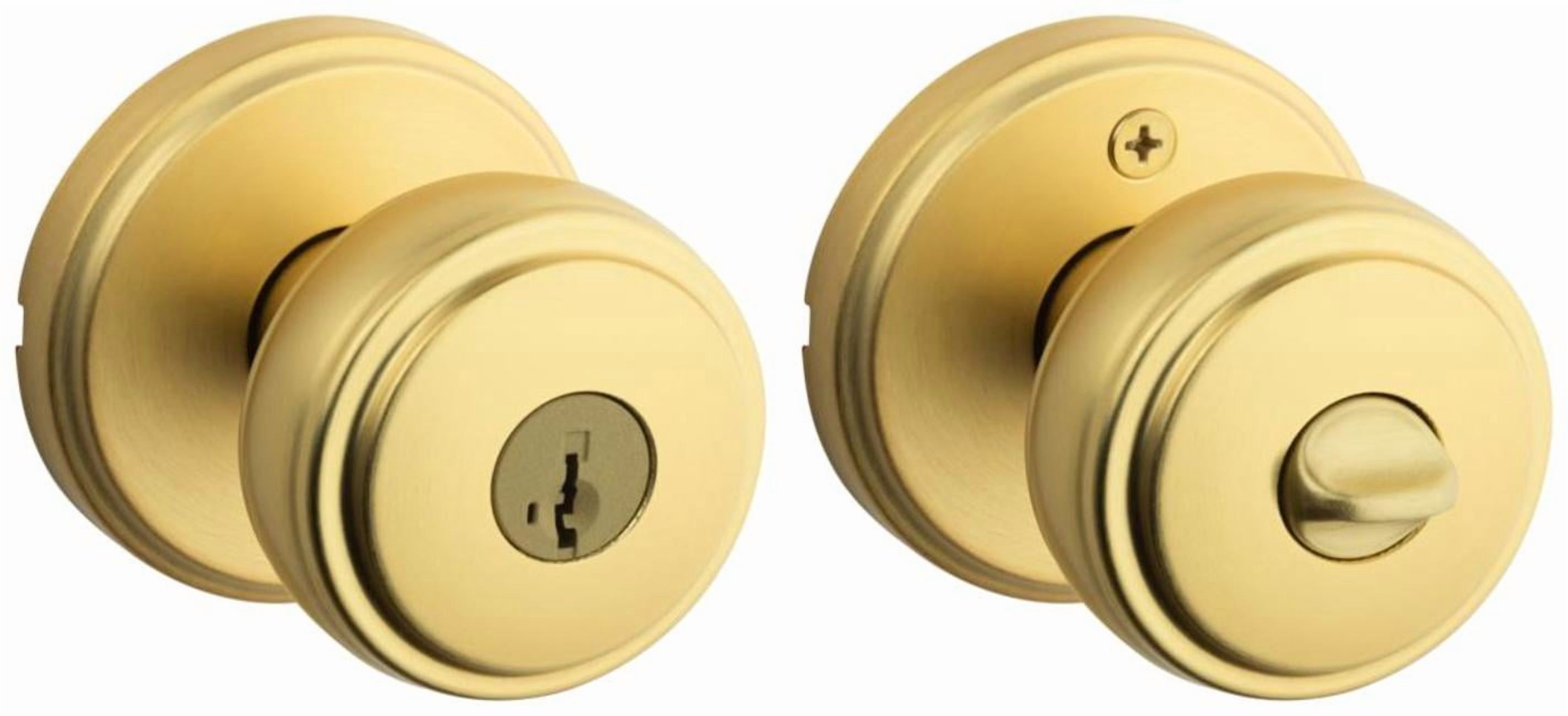 Kwikset 740SOK-4S Sora Single Cylinder Keyed Entry Door Knob Set - Brass