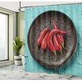thumbnail image 4 of Ambesonne Mexican Shower Curtain, Red Hot Peppers on Rustic, 69"Wx84"L, Ruby Seafoam Dark Grey, 4 of 4