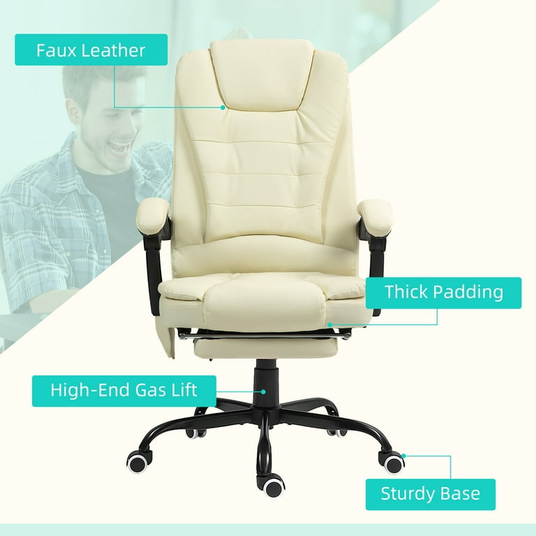 vibrating face wand Vinsetto Microfibre Executive Massage Office Chair Computer Desk Chair  Heated Reclining Chair with Footrest Double-tier Padding Swivel Wheels  Light Gray in the Office Chairs department at Lowes.com main image 0