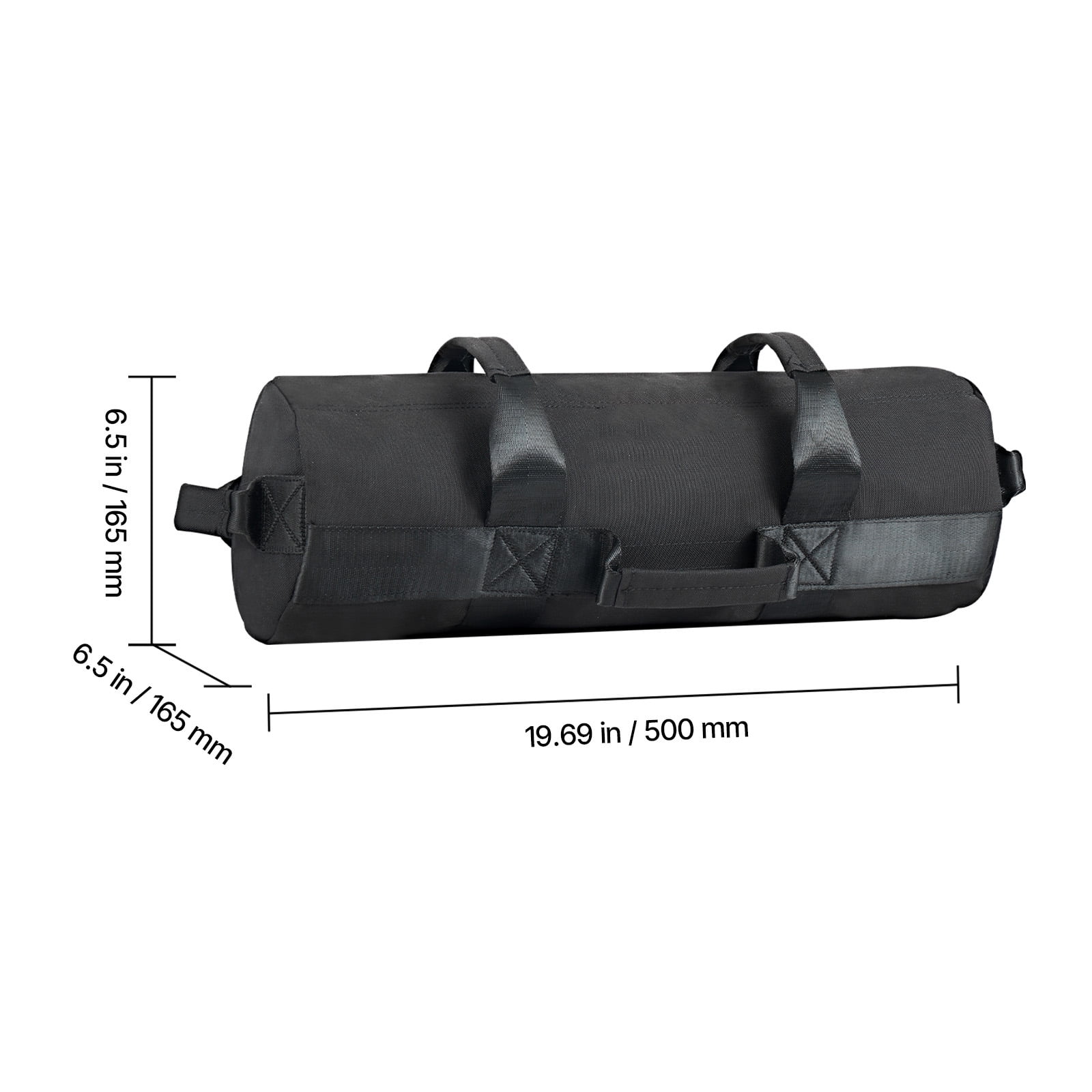 KFFKFF Adjustable Workout Sandbag with Handles, 5-25 lbs Heavy Duty Power Bag for Strength Training, Cross-Training, Home Gym Fitness, Black (Unfilled)