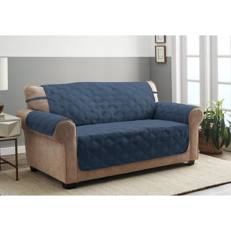 Innovative Textile Solutions 1-piece Hampton Diamond Secure Fit Sofa Furniture Cover  Blue