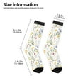 thumbnail image 2 of Zufioo Watercolor Floral A Print Children's Mid-tube Socks, Contrast Color High Elastic Sports Socks - Sweat-absorbent, Warm, Suitable for Children Aged 6-10, 2 of 5