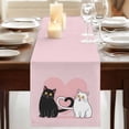 thumbnail image 3 of Table Runners 90 Inches Long Dress Scarves, Valentine's Day Farmhouse Coffee/Dining/Kitchen Table Runner for Living Room, Pink Love Heart Cats Modern Art 13x90 Inch, 3 of 9
