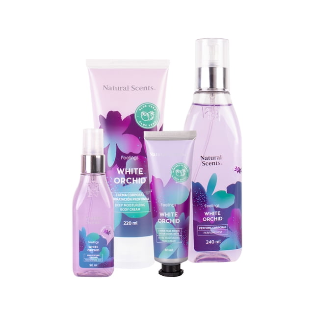 Kit de Regalo Perfume y Crema Corporal de dama Natural Scents White Orchid