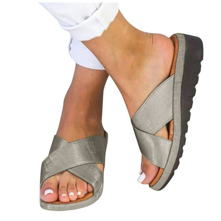 

Vedolay Sandals for Women Women s Square Open Toe Fashion Slide Sandals for Dressy Summer Beach Gray 9