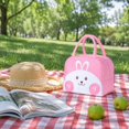thumbnail image 4 of Lunch Bag, Large Capacity Cartoon Insulated Thermal Cooler Handheld Bento Box for Women Work Office Picnic Travel Outdoor Lightweight Reusable Food Container 9.06x5.12x7.48in Pink, 4 of 5