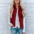 thumbnail image 2 of Heliisoer Pocket Women Zipper Solid Color Jacket Plush Sleeveless Lapel Vest Loose, 2 of 8