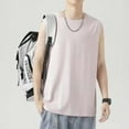 thumbnail image 1 of pstuiky Camiseta sin mangas para hombre, Camisola deportiva informal de cuello redondo y alta elasticidad de color liso para hombre Tops elegantes para mujer l, 1 of 6
