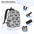thumbnail image 4 of Goofa Gray Tractor Pattern Lightweight Student Backpack for School, Water-Resistant, Adjustable Straps, Fits 15" Laptop, Multiple Pockets for Books, Accessories, 4 of 5