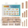thumbnail image 7 of 225Pcs Round Fluted Wood Craft Dowel Pin Rod Set Furniture Fitting Wooden Dowel, 7 of 7