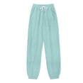 thumbnail image 2 of Eashery Women's Casual Linen Pants Light Baggy Jogger Relaxed Drawstring Elastic Waist Long Straight Pants Work Pants for Women (Solid Color,Mint Green,XXL), 2 of 3