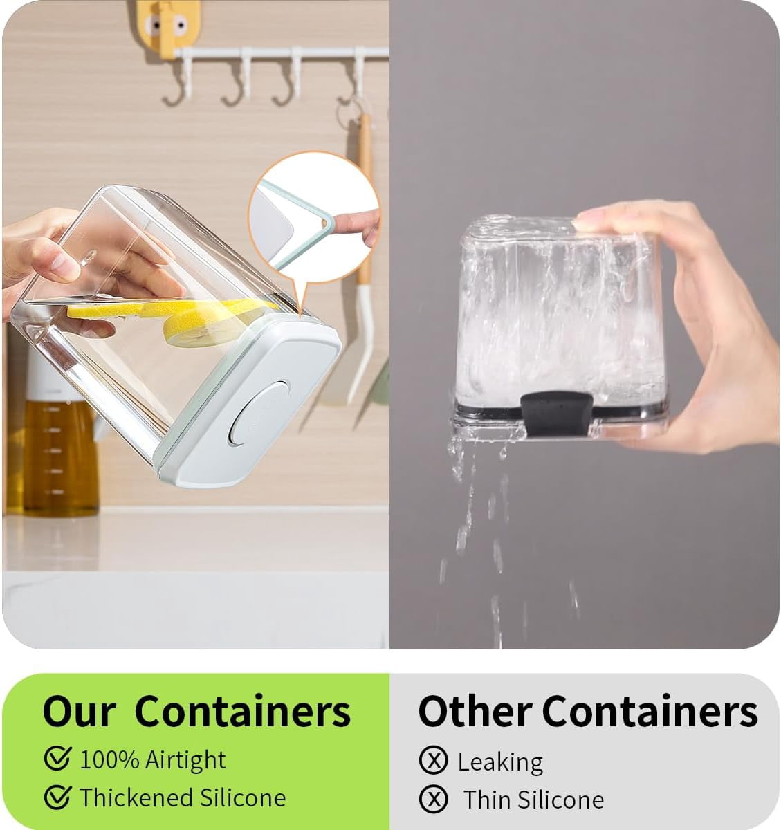 ANKOU 2-Pack 2.9Qt Airtight Food Storage Containers, One-Touch Pop Lid & Stackable