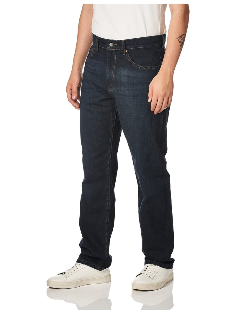 Maine Mens Rinse Straight Jeans (34l) (dark Blue Brown Men's Straight ...
