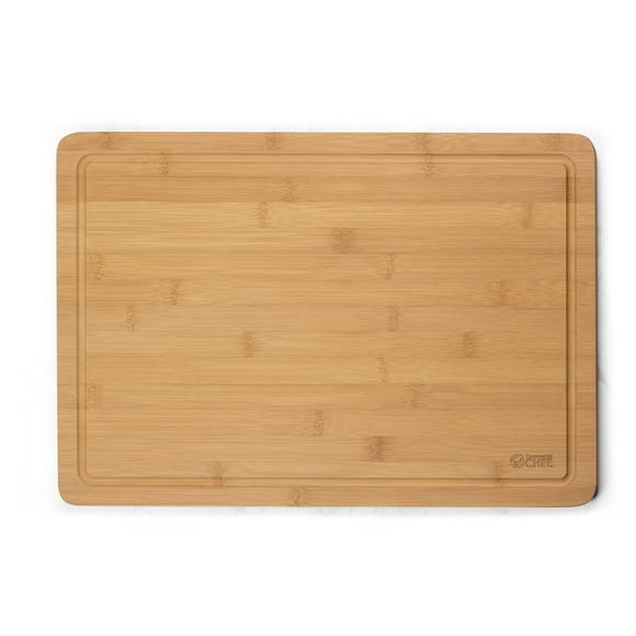 Commercial CHEF Planche à Découper par Commercial CHEF - Planche à Hacher Premium - Station de Couverts et Charcuterie pour Servir Viandes, Fromages et Légumes, Bambou (Grand)