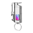 thumbnail image 1 of Silver Transparent Chamber Lighter Windproof Blue Flame Keychain Design Silver Accent Material Metal Refillable Portable Fire Starter Free Size, 1 of 4