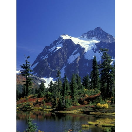 Mount Shuksan and Picture Lake, Heather Meadows, Washington, USA Print Wall Art By Jamie & Judy Wild