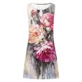 thumbnail image 4 of SMihono Robe d'Été Grande Taille pour Femmes 2023 Mode Aguichant Vintage à Col Rond Sans Manches Imprimée Robes Rondes, 4 of 5